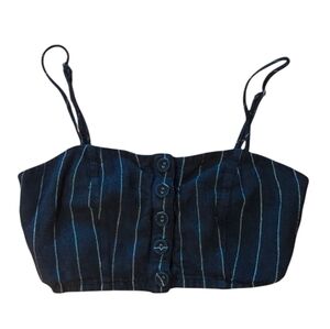 Forever 21 Black Striped Crop Camisole Top